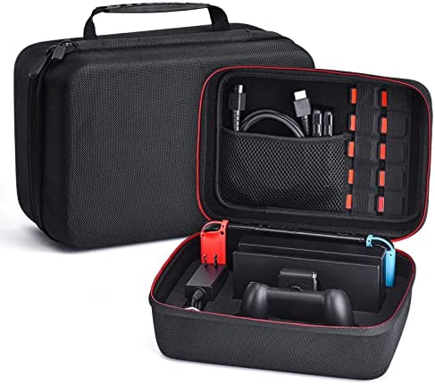 Younik Etui pour NS Switch/Switch OLED Deluxe Housse de Transport à Coque Rigide pour Console Switch, Switch Dock, Adaptateur Secteur, Câble HDMI, Manette Pro et 10 Game Cart (Black) Fiche Technique et Prix au Maroc