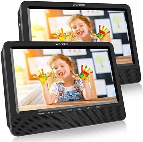 WONNIE 2022 Modèles 10. Lecteur DVD de voiture 5" 2 écrans Lecteur DVD portable 4 heures de temps de jeu 1024 x 600 HD Appuie-tête TV, support pour USB/SD, AV IN/Out Fiche Technique et Prix au Maroc