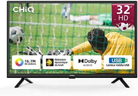 CHIQ TV LED L32G5W, 80 cm (32 Pouces), Dolby Audio, Triple Tuner (DVB-T/T2/C/S/S2), HDMI/USB/CI/RF Fiche Technique et Prix au Maroc