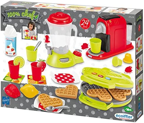 Ecoiffier- Jouets Ecoiffier-2524-Coffret Petit Électroménager-24 Accessoires Inclus-Jeu d'Imitation-Fabrication Française, 2524, Coloré, 24 Unité (Lot de 1) Fiche Technique et Prix au Maroc
