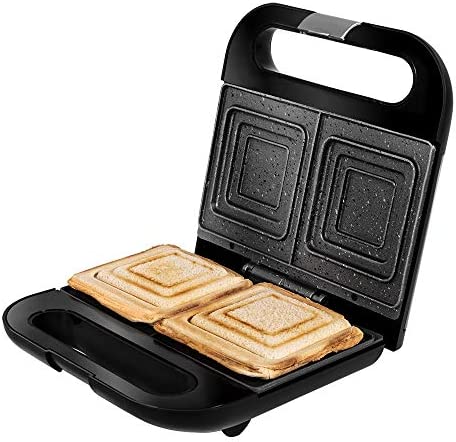 Cecotec Appareil à Sandwichs Rock'n Toast Squared. Revêtement anti-adhérent RockStone, Capacité pour 2 sandwichs, Surface en carrées, Poignée tact froid, 750 W Fiche Technique et Prix au Maroc