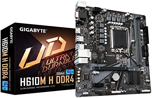 GIGABYTE H610M H DDR4 (Socket 1700/B660/DDR4/S-ATA 600/Micro ATX) Carte mère Noir Fiche Technique et Prix au Maroc