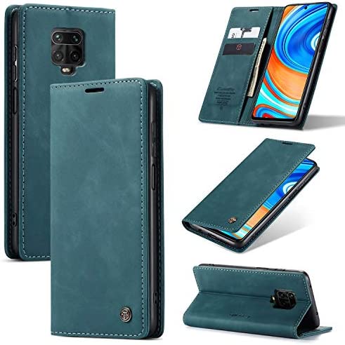 KONEE Coque Compatible avec Xiaomi Redmi Note 9S / 9 Pro / 9 Pro Max, Premium PU Portefeuille Étui Housse en Cuir [Carte Fentes] Étui à Rabat Pochette pour Redmi Note 9S/ 9 Pro/ 9 Pro Max - Bleu-Vert Fiche Technique et Prix au Maroc