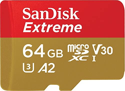 SanDisk 64 Go Extreme carte microSDXC pour jeux sur mobile, jusqu'à 170 Mo/s, avec A2 App Performance, UHS-I, Classe 10, U3, V30 Fiche Technique et Prix au Maroc