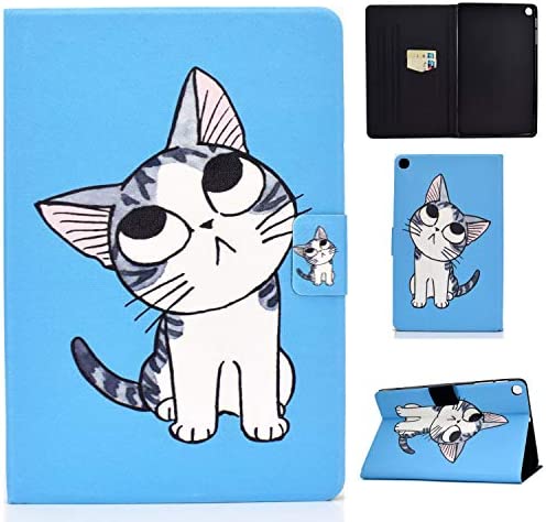 Succtop Etui Galaxy Tab A 2019 10.1"Case Housse en Cuir PU Flip Stand Portefeuille Tablet Coque de Protection avec Fente Carte pour Samsung Galaxy Tab A 2019 10.1 Pouce SM-T510/SM-T515 Chat Bleu Fiche Technique et Prix au Maroc