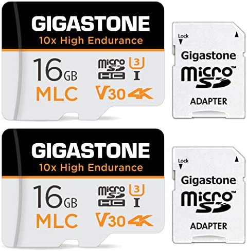 [10x Haute Endurance] Gigastone Industriel MLC Carte Mémoire 16 Go, Lot de 2 Cartes, pour Caméra de Surveillance, Dashcam, 4K Vidéo, Vitesse 95 Mo/s, U3 V30 [5 Ans Récupération de données Gratuite] Fiche Technique et Prix au Maroc