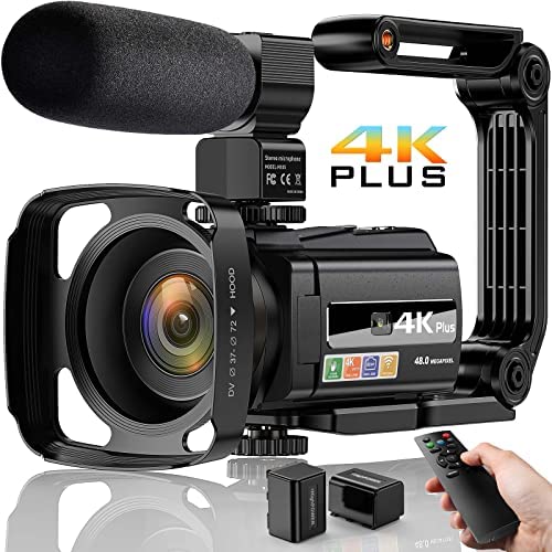 Caméscope 4K Caméra Vidéo UHD 48MP WiFi IR Vision Nocturne,Zoom Numérique 16X Camera Youtube,écran Tactile Rotatif 3,0" Vlog Caméra avec Microphone Télécommande Stabilisateur de Poche Pare-Soleil Fiche Technique et Prix au Maroc