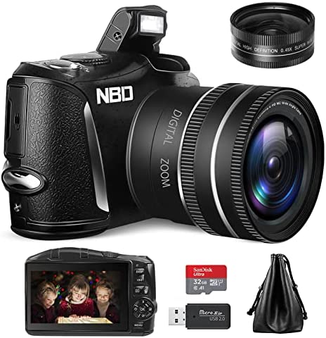 NBD Appareil Photo Numérique 4K,Vlogging Caméra 48MP avec Objectif 3.0 Pouces Écran Compact Appareil Photo Tout-en-Un Appareils Photo Numériques Fiche Technique et Prix au Maroc