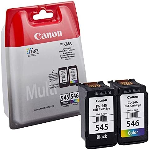 Canon PG-545 CL-546 Pack de 2 Cartouches Noir + Couleur (Multipack plastique Sécurisé) Fiche Technique et Prix au Maroc