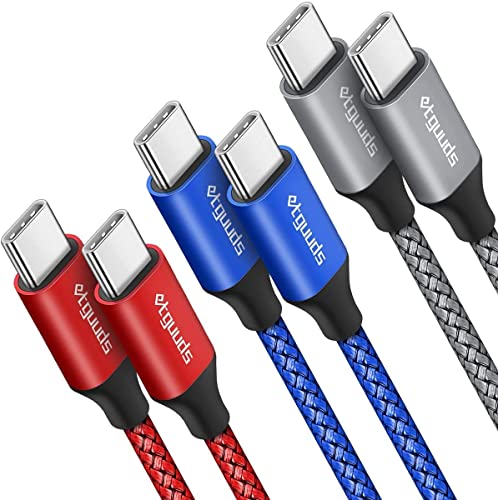 etguuds Câble USB C vers USB C[1m/Lot de 3], Cable USB Type C 60W Charge Rapide Nylon Tressé Cables pour Samsung Galaxy S22 Ultra S21 S20 S10 S9+ Note 20 A70 A80, Google, Huawei, Switch etc Fiche Technique et Prix au Maroc