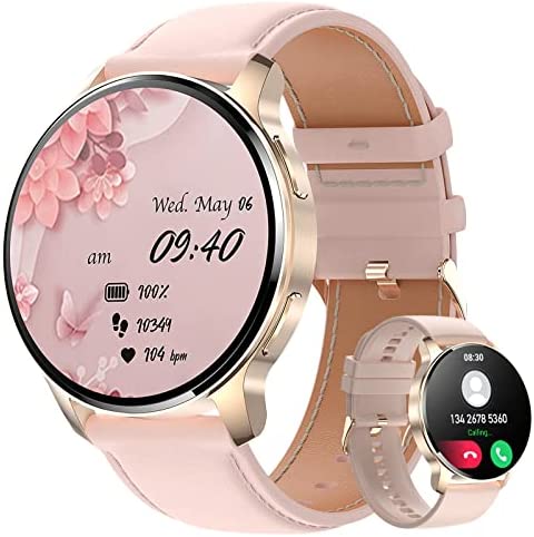SIEMORL Montre Connectée Femme,1.32'' Smartwatch avec Appel Bluetooth/Fonction Féminine /Moniteur Sommeil de Fréquence Cardiaque,IP67 Etanche Podomètre Calories Montre Intelligente pour Android iOS Fiche Technique et Prix au Maroc