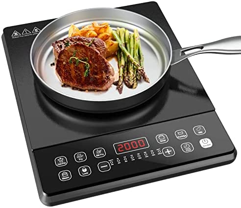 Kitcanis plaque à induction 2000W, portable plaque de cuisson à induction avec corps mince,vitrocéramique avec plaque à affichage à LED à affichage numérique,minuterie 3 heures Fiche Technique et Prix au Maroc