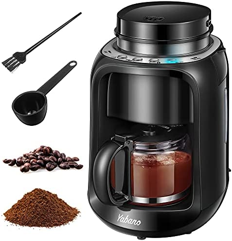 Yabano Cafetière Filtre, Machine à café avec Grind & Brew Broyeur à Grains, Double Compartiment à Grains, Maintien au Chaud Automatique et arrêt Automatique, 600ml, Noir Fiche Technique et Prix au Maroc