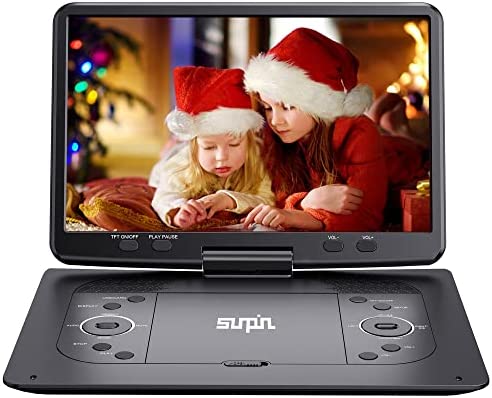 Lecteur DVD portable 16,9" avec grand écran HD 14,1", lecteur DVD pour enfants, design unique extra bouton, portable avec batterie rechargeable de 5 heures, lecteur vidéo Sync TV portable Fiche Technique et Prix au Maroc