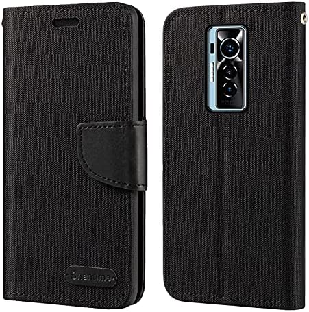 Shantime Tecno Phantom X Étui portefeuille en cuir Oxford avec coque arrière en TPU souple à rabat magnétique pour Tecno Phantom X (17 cm), noir Fiche Technique et Prix au Maroc
