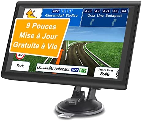 Aonerex 9" GPS Voiture Auto Navigation Écran Tactile Dernière Cartographie Europe 52 Pays Mise à Jour Gratuite à Vie Système en Français avec Guidage Vocale Fiche Technique et Prix au Maroc