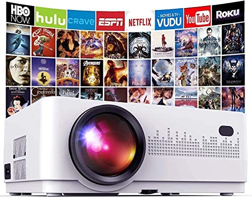 Mini Projecteur DBPOWER Vidéoprojecteur Portable, 6000 Lumens Projecteur de Cinéma Maison 200" Compatible avec Full HD 1080P, TV Stick/ HDMI /VGA /USB /AV / Ordinateur Portable/ Smartphone Fiche Technique et Prix au Maroc
