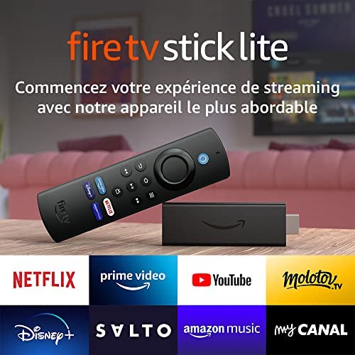 Fire TV Stick Lite avec télécommande vocale Alexa | Lite (sans boutons de contrôle de la TV) | Streaming HD Fiche Technique et Prix au Maroc