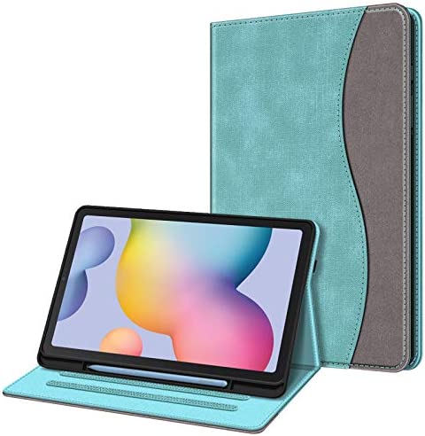 FINTIE Coque pour Samsung Galaxy Tab S6 Lite 10.4 Pouces 2022 / 2020 - Housse Multipositions Housse avec Poche de Carte et Fonction Sommeil / Réveil Automatique, Denim Turquoise Fiche Technique et Prix au Maroc
