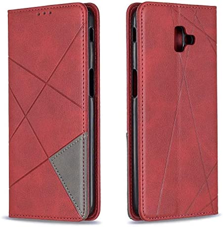 Posanter Coque pour Samsung Galaxy J6 Plus 2018, Housse Portefeuille en Cuir Etui de Protection avec Slim TPU Silicone Bumper Magnétique Flip Case, Porte Cartes avec Fonction Support Cover (Rouge) Fiche Technique et Prix au Maroc