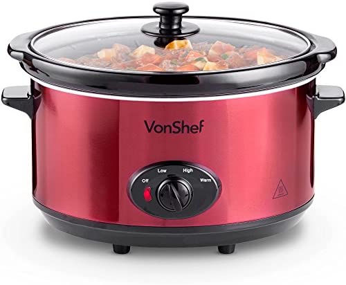 VonShef Schongarer Mijoteuse 6,5 L avec couvercle en verre - Acier inoxydable Fiche Technique et Prix au Maroc