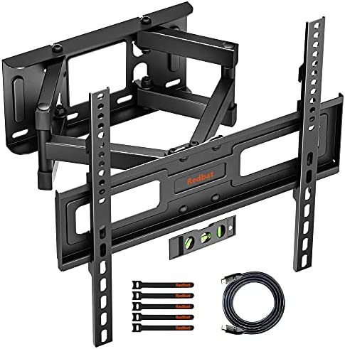 Redbat Support Mural TV pour Téléviseurs LCD LED Plats/Incurvés de 23-60 Pouces, pivotant, Inclinable et Rotation, Support TV Mural Extensible et Rétractable, Charge 45 kg, VESA Max. 400 x 400 mm Fiche Technique et Prix au Maroc