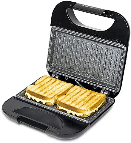 Cecotec Rock'n Toast Sandwich Squared, Grill avec revêtement anti-adhérent, Capacité pour 2 sandwichs, Surface Grill, Poignée qui reste froide, 750 W Fiche Technique et Prix au Maroc