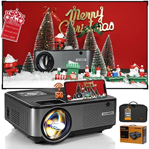 Vidéoprojecteur 5G WiFi Bluetooth, 9000 Lumens Full HD 1080P Supporte 4K Réglage, Mini Projecteur Portable, Fonction Multimédia Home Cinéma Compatible iOS, Android, TV Stick,PS4,PS5,HDMI,AV Fiche Technique et Prix au Maroc