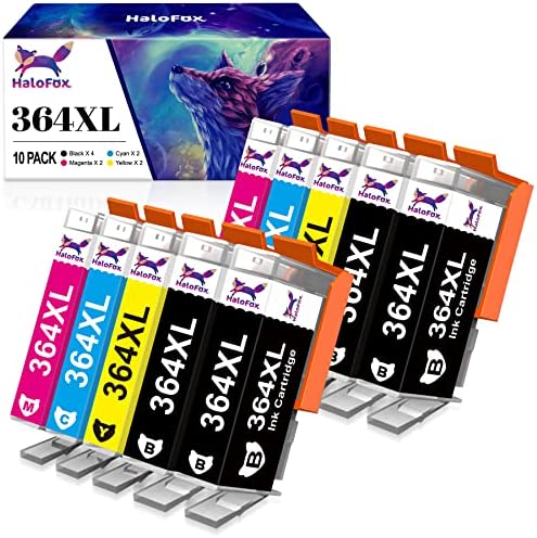 HaloFox 364XL Compatible Cartouches d'encre Remplacement pour Cartouche HP 364 XL pour HP Photosmart 5520 5525 5510 6525 5515 5524 6510 6520 7510 7520 Deskjet 3070A 3520 Officejet 4620 4622 (10 Pack) Fiche Technique et Prix au Maroc