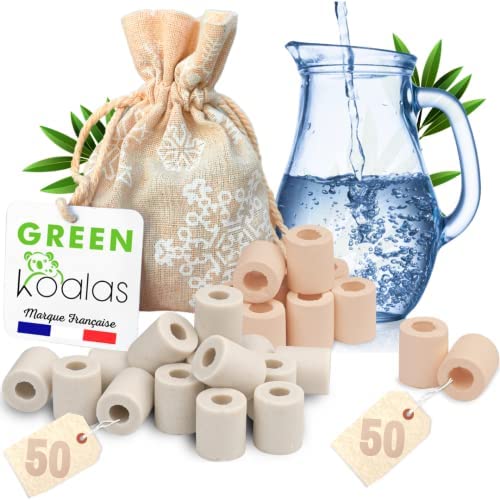 Green Koalas X100 Perles de Céramique EM® Roses X50 + Grises X50 Pack Purificateur Naturel Filtration Eau du Robinet Carafe Fontaine Gourde Machine café Bouilloire Billes Filtre Anti calcaire Chlore Fiche Technique et Prix au Maroc