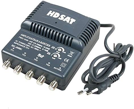 HDSAT AMPLIFICATEUR TNT Blinde 4 Sorties ampli d'intérieur antenne TV 220V Fiche Technique et Prix au Maroc