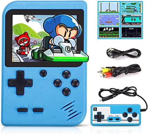 Fivejoy Console de Jeu Portable-Console de Jeu Rétro Classic FC Games-Support d'écran Couleur pour Console de Jeu Portable 3 Pouces pour Connecter la Télévision Rechargeable(Rouge ou Bleu) Fiche Technique et Prix au Maroc
