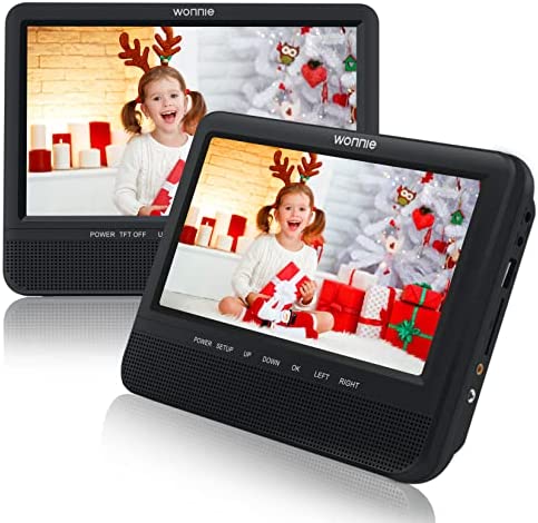 WONNIE 7.5 Pounce Lecteur DVD Portable Voiture Double Ecran avec de Puissants Haut-parleurs stéréo, Prise en Charge USB/SD/AV in/AV Out(1 Lecteur DVD et 1 Moniteur) Fiche Technique et Prix au Maroc