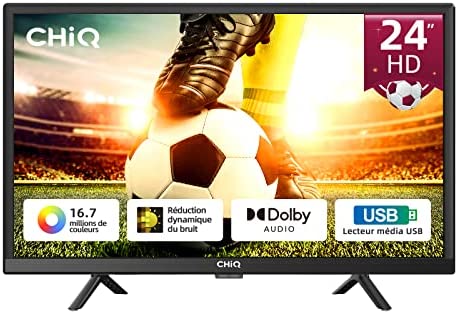 CHIQ TV LED L24G5W, 60 cm (24pouces),Usage Moniteur, Lecteur Multimédia USB, Dolby Audio, Triple Tuner (DVB-T/T2/C/S/S2), HDMI/USB/CI/RF Fiche Technique et Prix au Maroc