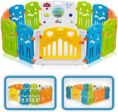 Baby Vivo Parc Bébé Barrière Securitè avec Porte Plastique Enfant Protection Grand Jeu Extensible - COLORS XL Fiche Technique et Prix au Maroc