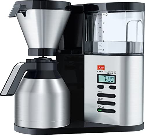 Melitta 1012-06 AromaElegance Therm DeLuxe | Cafetière Filtre | Noir/Acier Inoxydable Fiche Technique et Prix au Maroc