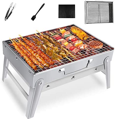 Gifort Barbecue Portable, Grill Barbecue à Charbon de Table en Acier Inoxydable Pliable Four Grille de Cuisson Démontable pour Barbecue de Jardin extérieur Camping pour 3-5 Personnes Fiche Technique et Prix au Maroc