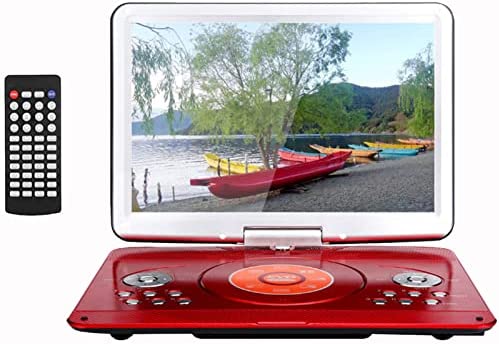 Lecteur DVD Portable 22", écran LED HD pour La Maison TV DVD Mobile Double Haut-parleurs Intégrés Longue Durée De Vie Lecteur DVD Compatible avec Les Cartes USB Et SD(Color:Rouge) Fiche Technique et Prix au Maroc