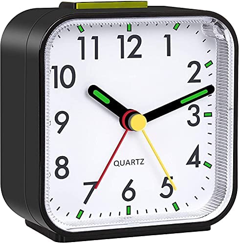 Réveil Analogique Silencieux Petite Réveil De Voyage Sans Tic-Tac Silencieux De Table avec Veilleuse Fonction Snooze Réveil à Pilesl Grand écran De Bureau pour Chambre à Coucher Bureau (Noir) Fiche Technique et Prix au Maroc