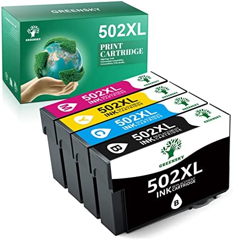 GREENSKY Compatible pour Cartouche Epson 502 Remplacement pour Cartouche Epson 502XL Expression Home Epson XP 5100 XP-5100 XP-5105 XP-5150 XP-5155 Workforce WF 2860 WF-2860DWF WF-2865DWF (Paquet de 4) Fiche Technique et Prix au Maroc
