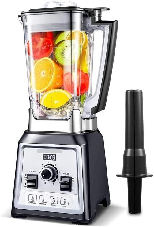 Blender personnel compact de comptoir Blender Wall Breaking / Savotmilk Machine 2L Cup BPA - Motor de 2000 W. Blades à 8 feuilles autonettoyantes mélangeur vertical ( Color : Black , Plug Type : EU ) Fiche Technique et Prix au Maroc