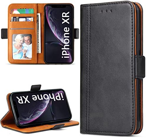 Bozon Coque iPhone XR, Housse pour iPhone XR en Cuir Portefeuille Etui avec Fentes de Cartes, Fonction Support, Fermeture Magnétique (Noir) Fiche Technique et Prix au Maroc