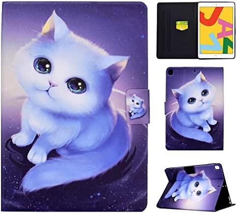 Vaitasy Coque pour iPad 10.2 Pouces iPad 9ème /8ème /7ème Génération, Cuir PU Étui de Protection avec Fonction Support Housse iPad 10,2" (2021 /2020 /2019) iPad Air 10.5" 2019 - Chat Blanc Fiche Technique et Prix au Maroc