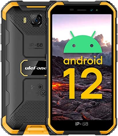 Ulefone Telephona Portable Incassable 4G, Armor X6 Pro 4Go+32Go Android 12 Écran 5.0 HD+, 4000mAh, 5G WiFi Double SIM Nano Face ID Smartphone Pac Cher Incasssable Mode Gant (Jaune) Fiche Technique et Prix au Maroc