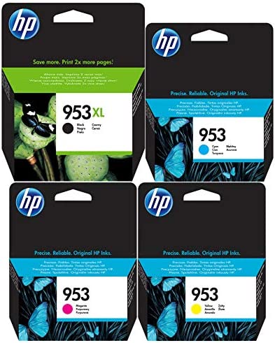 Lot de 4 cartouches d'encre HP - 953XL noir et 953 cyan, magenta et jaune - Pour imprimantes HP Officejet Pro 8210, 8218, 8710, 8715, 8718, 8719, 8720, 8725, 8730, 8740 Fiche Technique et Prix au Maroc