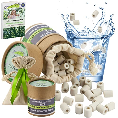 Aimez La Nature 35 Perles de Céramique EM® Avec Joli Pack Ecologique et Sachet Coton Certifié Bio, Purificateur Naturel Eau Robinet, Filtration Eau pour Carafe Bouilloire Lave Linge Lave Vaisselle Fiche Technique et Prix au Maroc