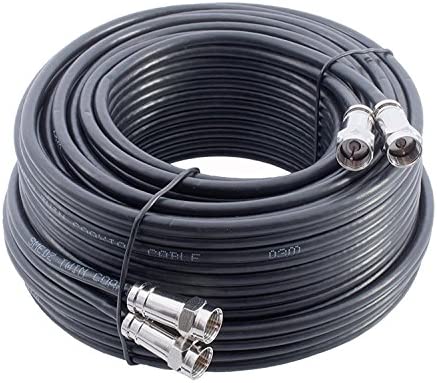 25m, Câble d'extension Double Pour Satellite TV / TNT. Câble Coaxial Noir. 4 x F-Connecteurs Avec 2 X Raccord Fiches F Femelle Femelle Fiche Technique et Prix au Maroc
