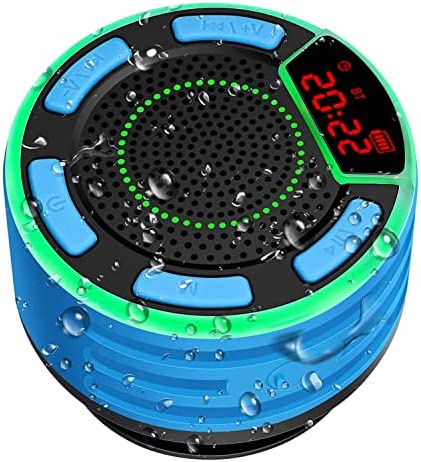 Haut-Parleur Bluetooth, NEEKFOX IPX7 étanche Haut-Parleur Bluetooth Portable sans Fil avec Radio FM, écran LED, Ventouse, Spectacle Lumineux, Haut-Parleur de Douche pour Piscine, Plage, Fête, Voyage Fiche Technique et Prix au Maroc