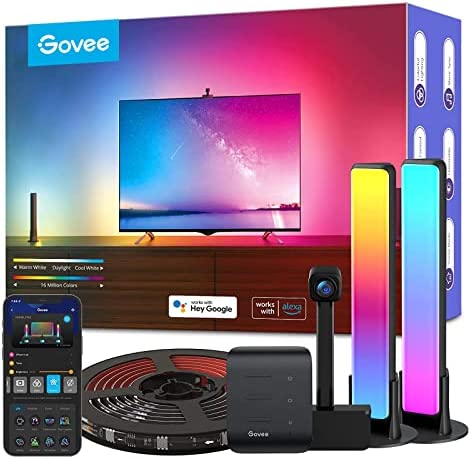 Govee TV Rétroéclairage LED WiFi avec Caméra, Bande LED et Barres LED WiFi RGBIC, pour Téléviseurs 55-65 Pouces, Fonctionne avec Alexa et Google Assistant, Musique Sync et Mode Scène, DreamView T1 Pro Fiche Technique et Prix au Maroc
