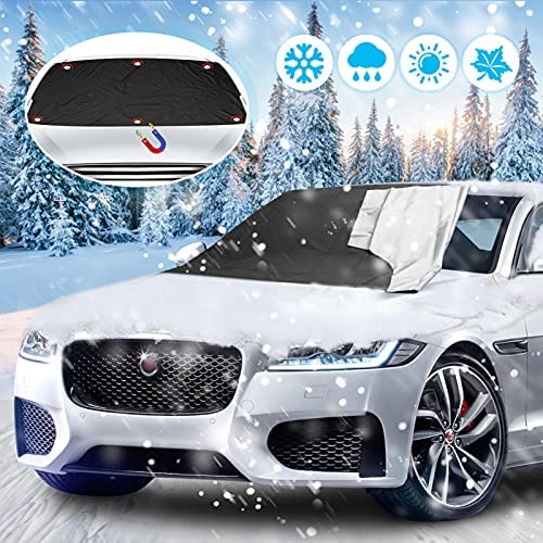LEWONPO Couverture Pare-Brise Voiture, Bâche Pare Brise Protection Magnétique Couverture Repliable, Universelle Films de protection antigel pour Voiture Anti Givre, Neige, Glace & Soleil, 210 x 120 cm Fiche Technique et Prix au Maroc